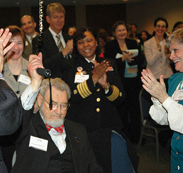 Dr. C. Everett Koop spoke about the importance of doctors helping patients to quit smoking by following the Clinical Practice Guideline.