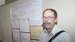 Dave Fraser presents a poster at DOM Research Day 2018