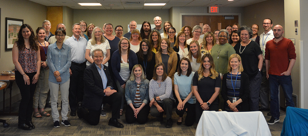 UW-CTRI and VA staff gather for a photo at the UW-CTRI Spring All Staff Meeting at the VA in Madison. 