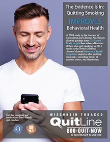 Behavioral health & Wisconsin Tobacco Quit Line - man