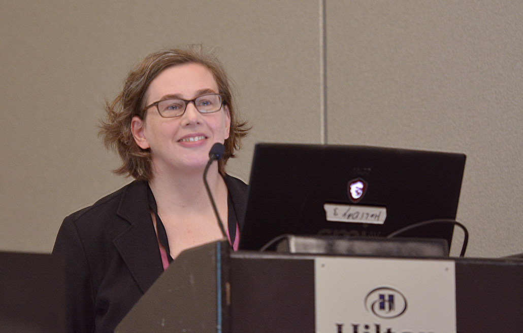 UW-CTRI Co-Research Director Dr. Danielle McCarthy presents at the Baltimore Hilton during the Society for Research on Nicotine and Tobacco Annual Conference. 