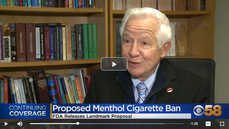 Dr. Michael Fiore discusses menthols with CBS 58 news. Click here to watch the video. 